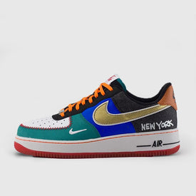 NIKE AIR FORCE 1 '07 LV8 "WHAT THE NYC" - 4 / White/Black-Total Orange-Racer Blue