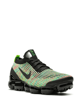 Load image into Gallery viewer, Nike Air Vapormax Flyknit 3 Mens Style : Aj6900-006 - Black/Black/Volt-Blue Lagoon / 9.5